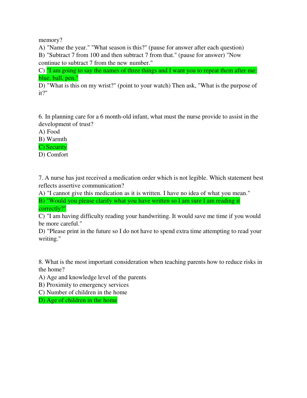 Preview page 2 of HESI EXIT V2 2020/2021 (160 Questions & Correct Answers)