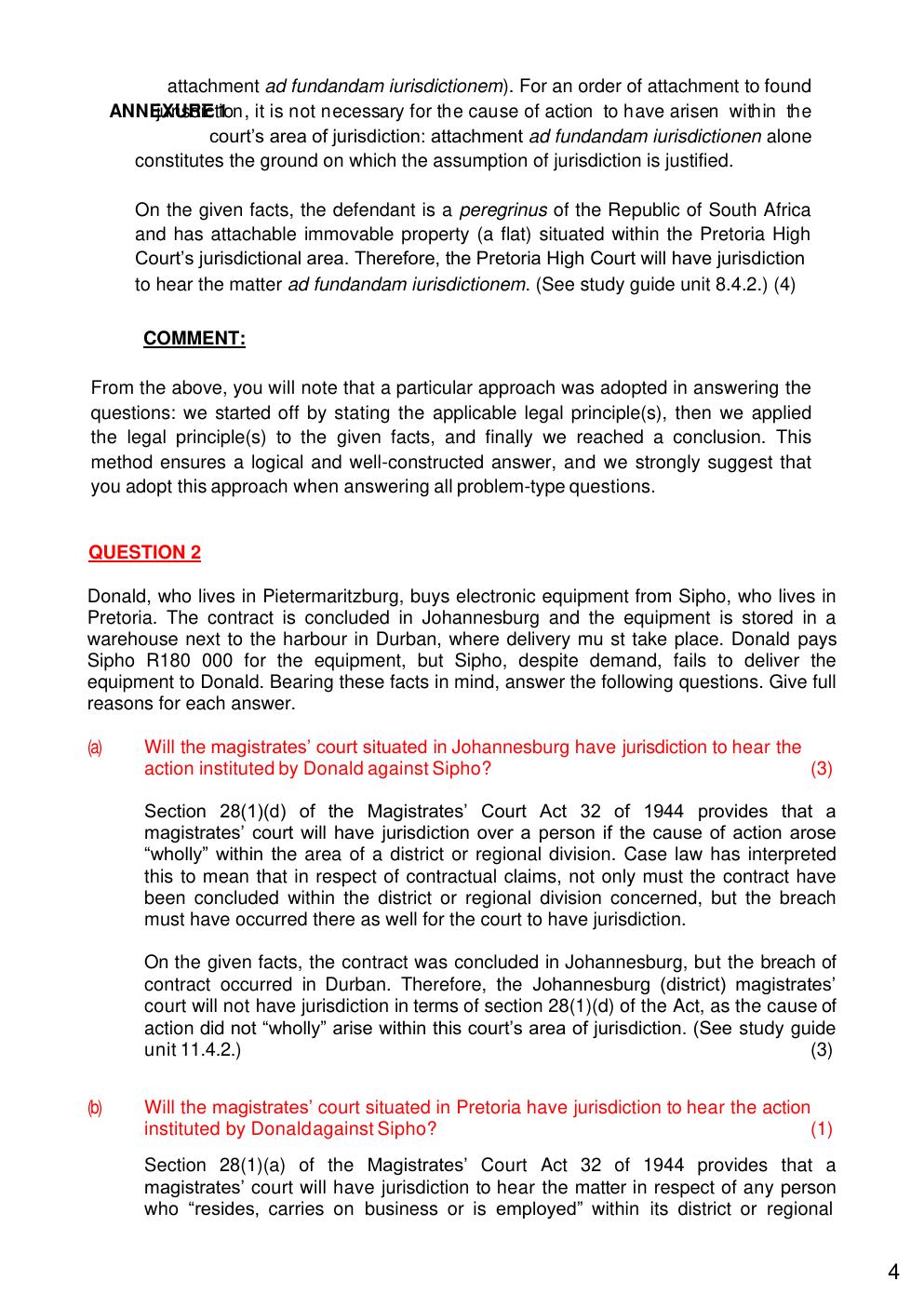 Preview page 3 of CIV3701 CIVIL PROCEDURE 2020 EXAM PACK All Complete Solutions