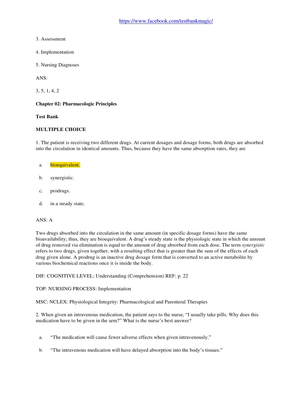 Preview page 6 of TEST BANK for Pharmacology and the Nursing Process 8th Edition by Linda Lane Lilley, PhD, RN, Shelly Rainforth Collins,