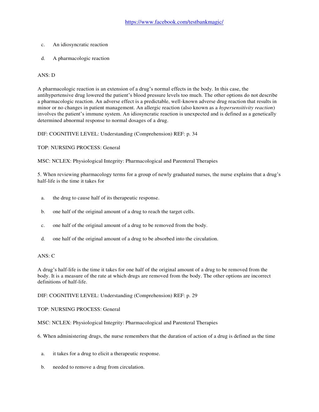 Preview page 8 of TEST BANK for Pharmacology and the Nursing Process 8th Edition by Linda Lane Lilley, PhD, RN, Shelly Rainforth Collins,