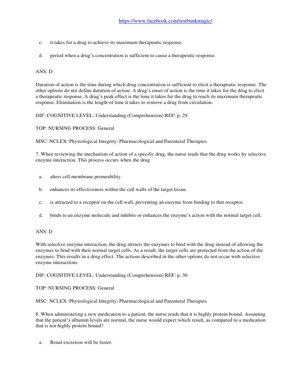 Preview page 9 of TEST BANK for Pharmacology and the Nursing Process 8th Edition by Linda Lane Lilley, PhD, RN, Shelly Rainforth Collins,