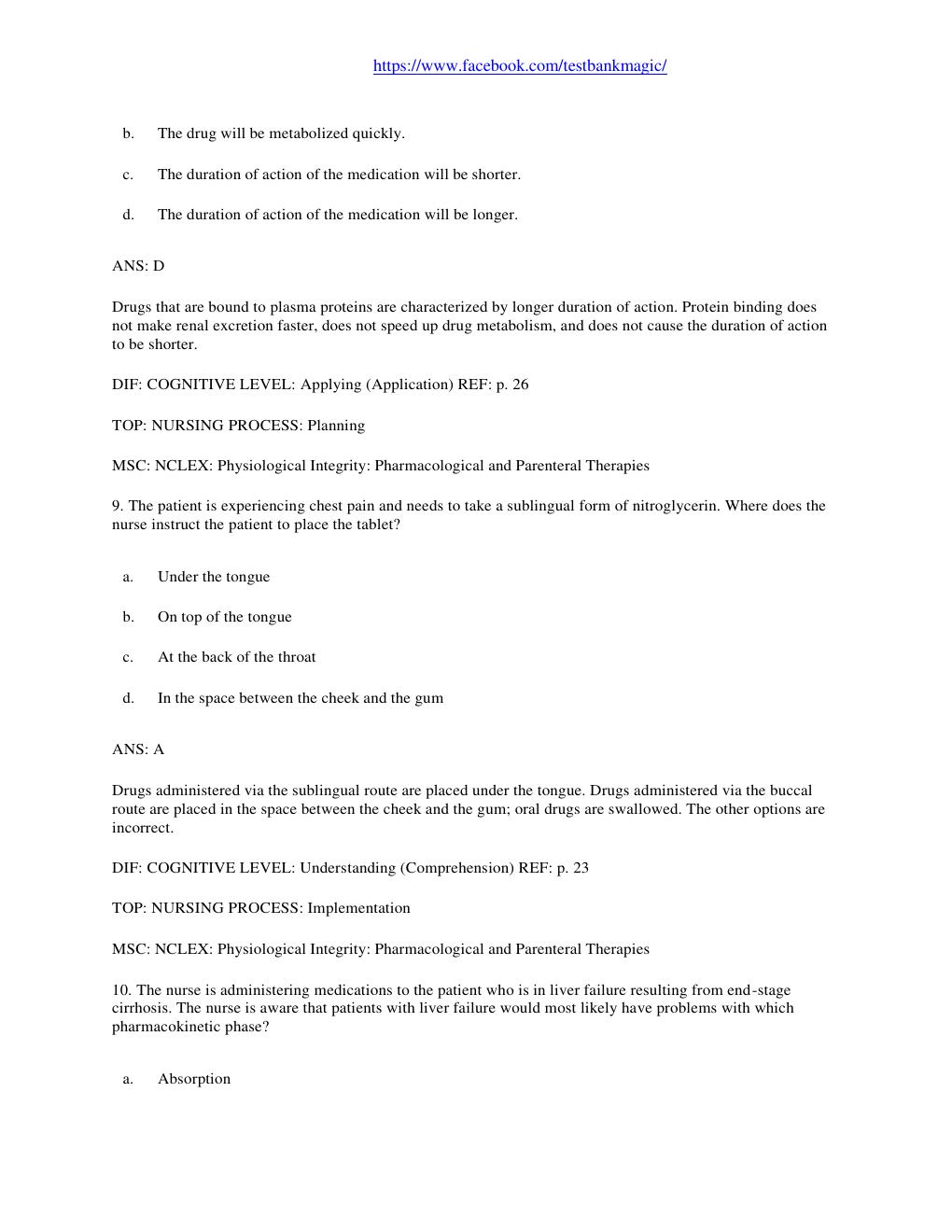 Preview page 10 of TEST BANK for Pharmacology and the Nursing Process 8th Edition by Linda Lane Lilley, PhD, RN, Shelly Rainforth Collins,