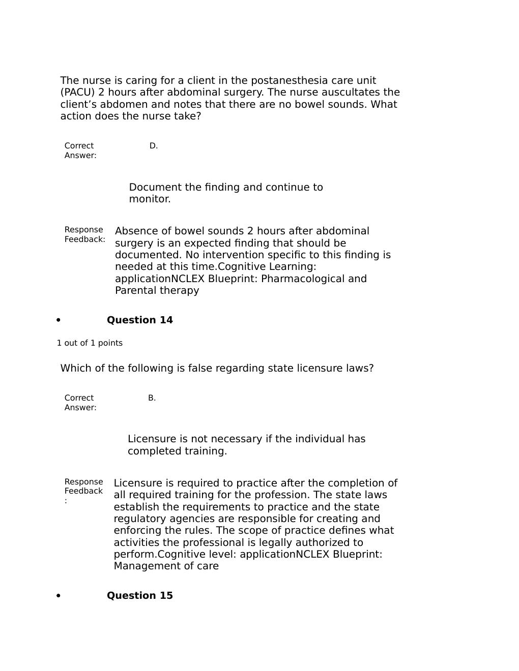 Preview page 8 of NUR 2349 Professional Nursing 1 FINAL EXAM REVIEW Contains 100 Q&A Plus FeedBack