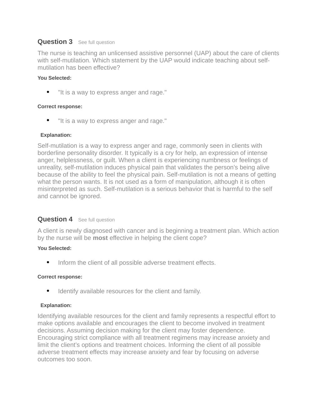 Preview page 2 of NURSING 4710 Psychosocial Prep U