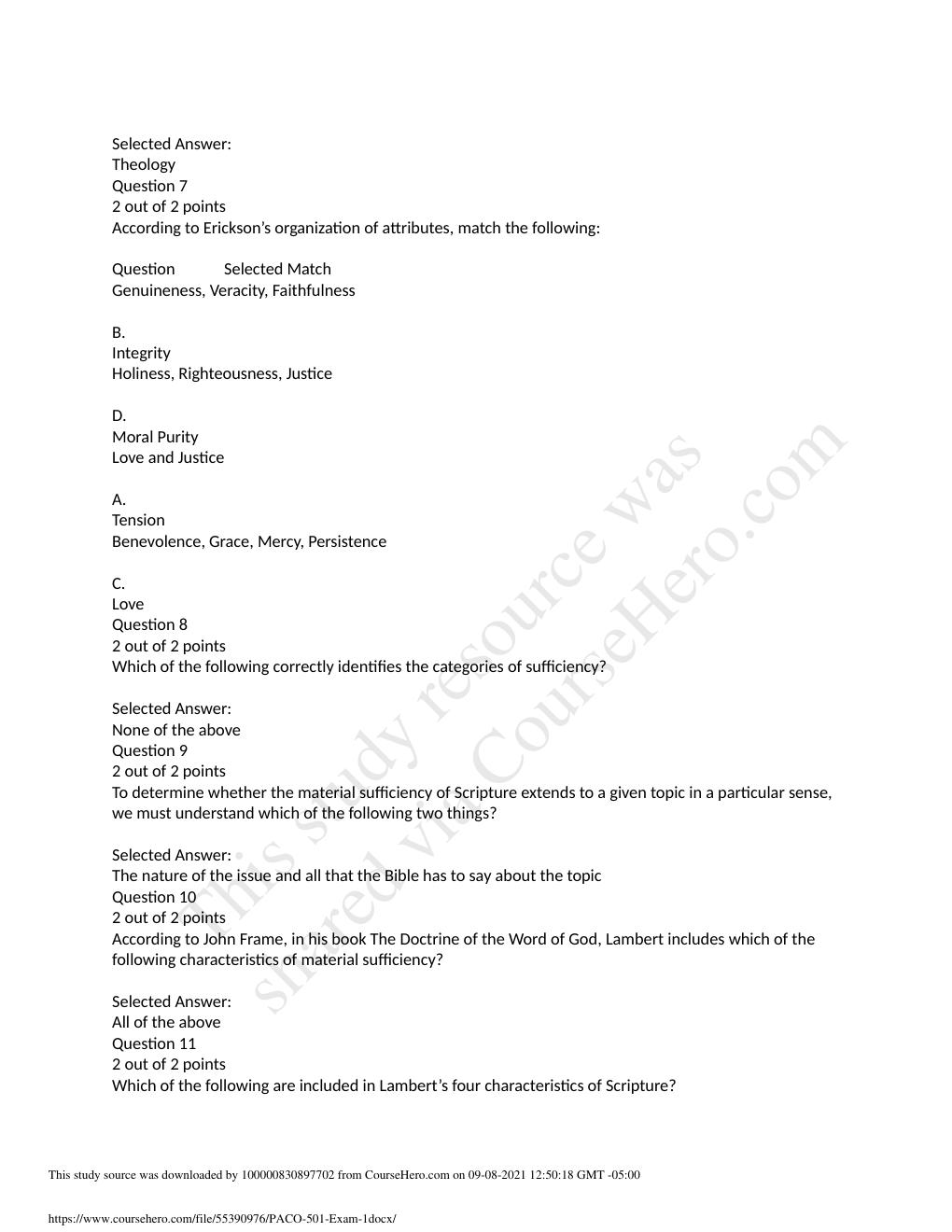 Preview page 2 of PACO 501 Exam 1: Latest complete solution, All answers correct graded A+
