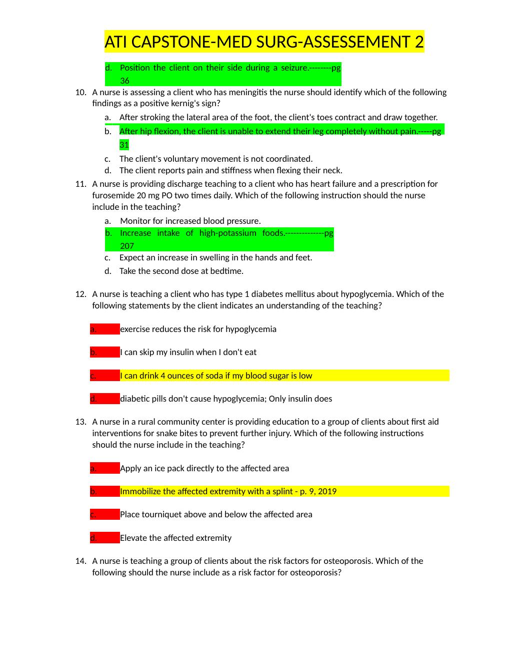 Preview page 3 of ATI CAPSTONE-MED SURG-ASSESSEMENT 2