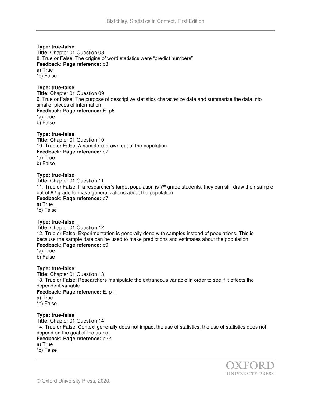 Preview page 3 of Test Bank for Statistics in Context 1st Edition By Barbara Blatchley. | Get all 16 Chapters