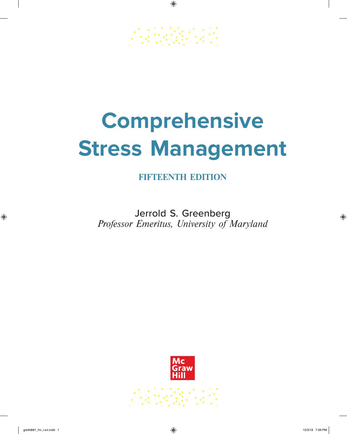 Preview page 2 of Comprehensive Stress Management 15th Edition  By Jerrold Greenberg
