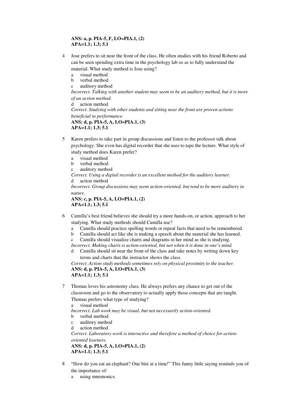 Preview page 2 of PSY-101 TEST BANK Q&A