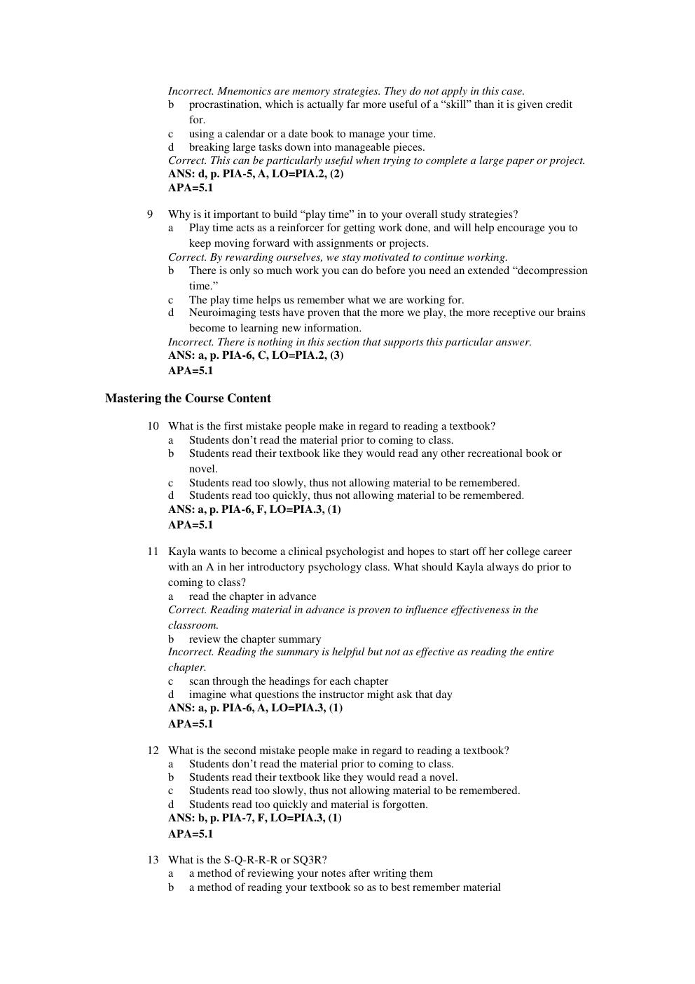 Preview page 3 of PSY-101 TEST BANK Q&A