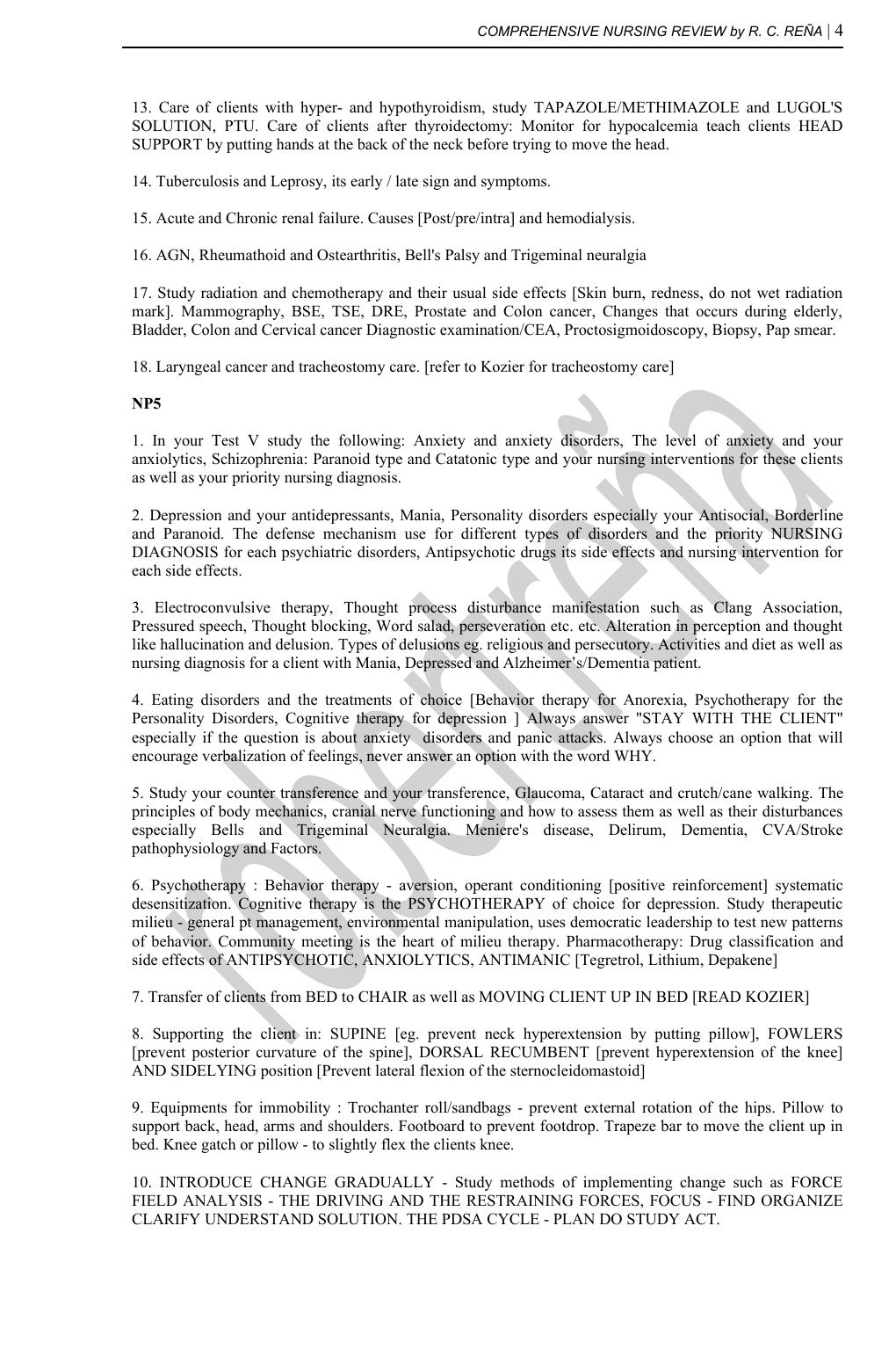 Preview page 4 of COMPREHENSIVE NURSING REVIEW by R. C. REÑA | Fundamentals, Maternity, Pediatric, Community Health, Medical Surgical, & P