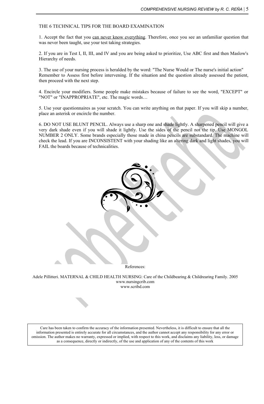 Preview page 5 of COMPREHENSIVE NURSING REVIEW by R. C. REÑA | Fundamentals, Maternity, Pediatric, Community Health, Medical Surgical, & P