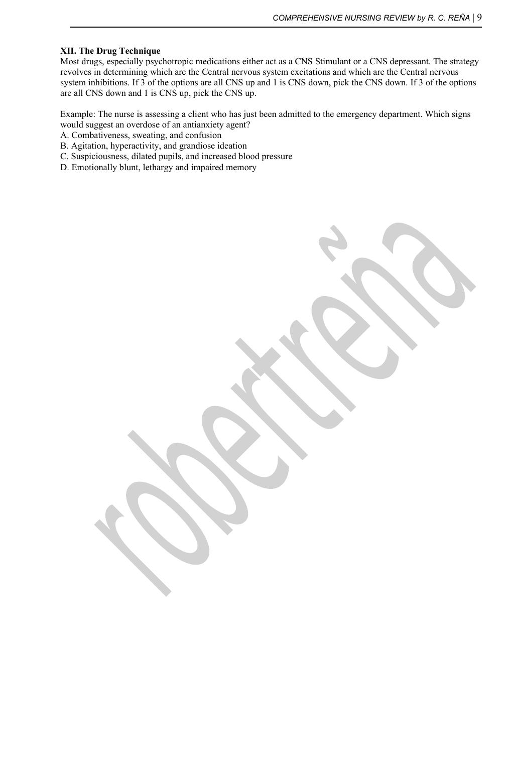 Preview page 9 of COMPREHENSIVE NURSING REVIEW by R. C. REÑA | Fundamentals, Maternity, Pediatric, Community Health, Medical Surgical, & P