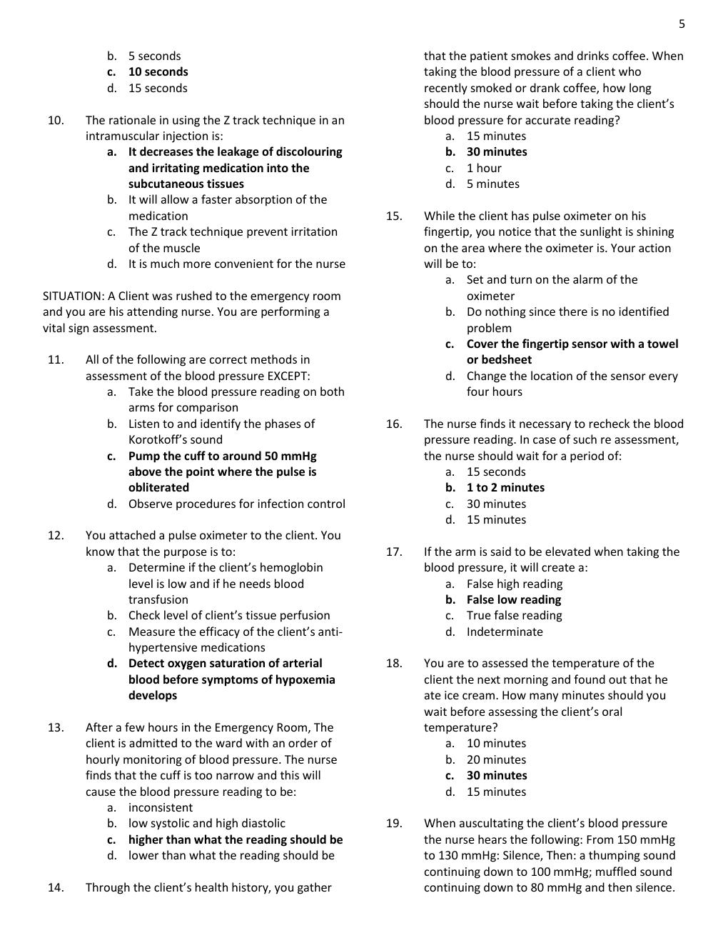 Preview page 6 of NCLEX-RN Nursing Board Practice Test Compilation | Solutions Nursing Practice 1-5 | Test Bank  Questions and Solutions