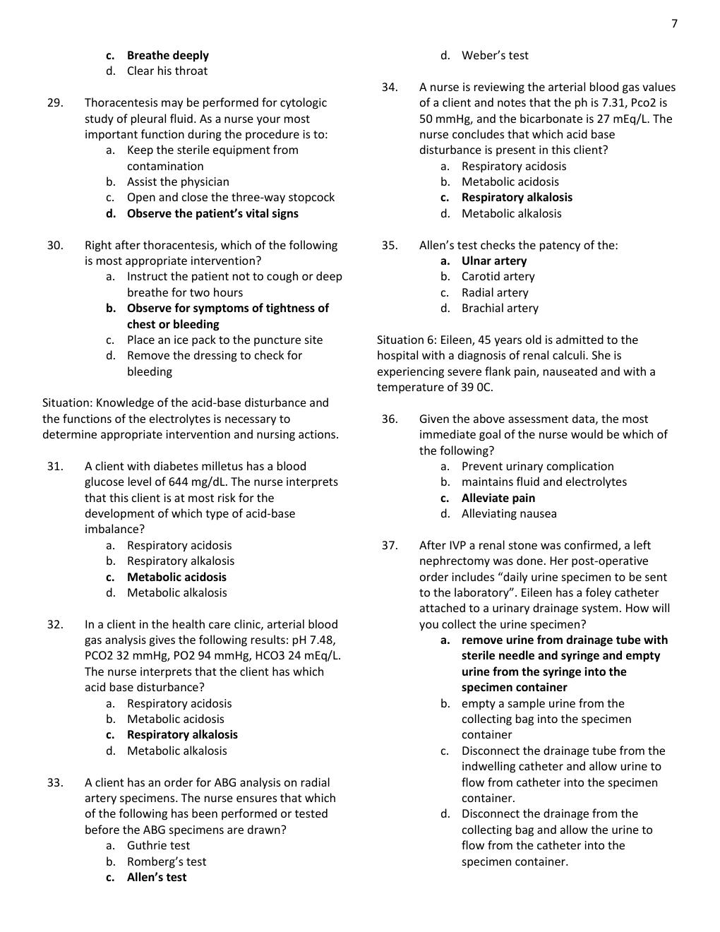 Preview page 8 of NCLEX-RN Nursing Board Practice Test Compilation | Solutions Nursing Practice 1-5 | Test Bank  Questions and Solutions