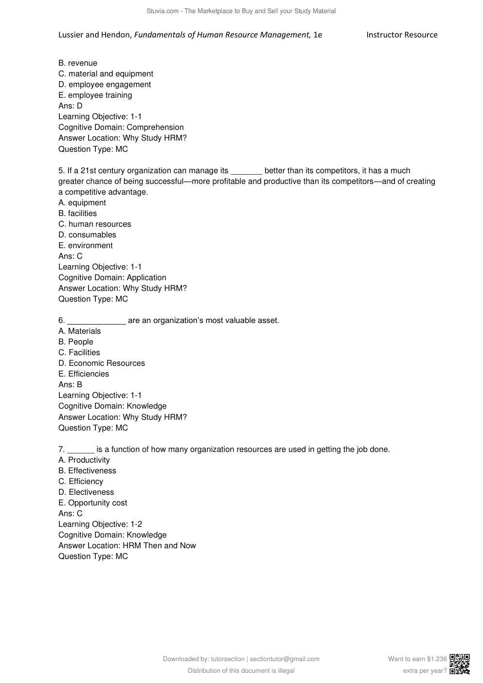 Preview page 3 of Fundamentals of Human Resource Management, Functions, Applications, Skill Development 1st Edition By Lussier, Hendon | T
