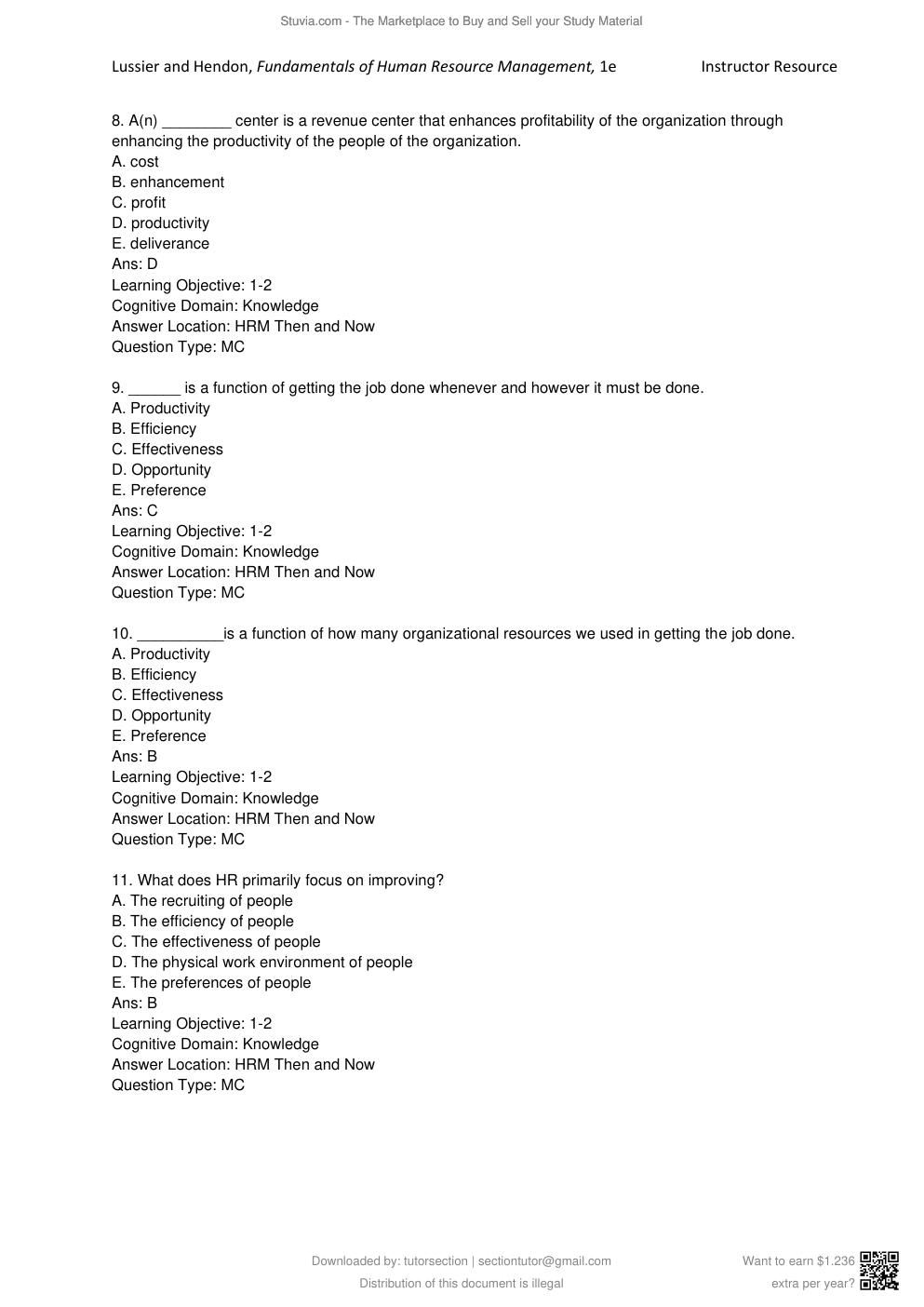 Preview page 4 of Fundamentals of Human Resource Management, Functions, Applications, Skill Development 1st Edition By Lussier, Hendon | T
