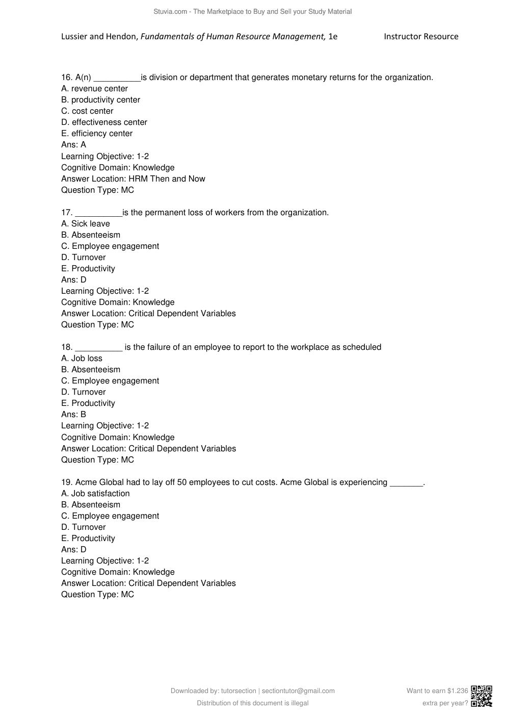 Preview page 6 of Fundamentals of Human Resource Management, Functions, Applications, Skill Development 1st Edition By Lussier, Hendon | T
