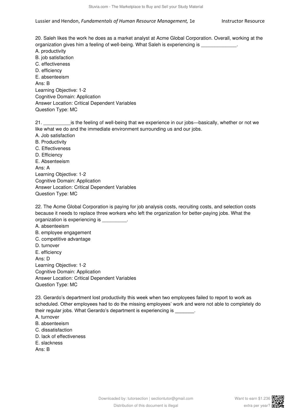 Preview page 7 of Fundamentals of Human Resource Management, Functions, Applications, Skill Development 1st Edition By Lussier, Hendon | T