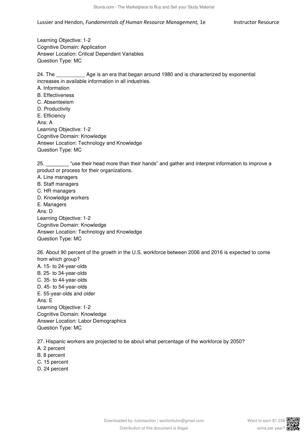 Preview page 8 of Fundamentals of Human Resource Management, Functions, Applications, Skill Development 1st Edition By Lussier, Hendon | T