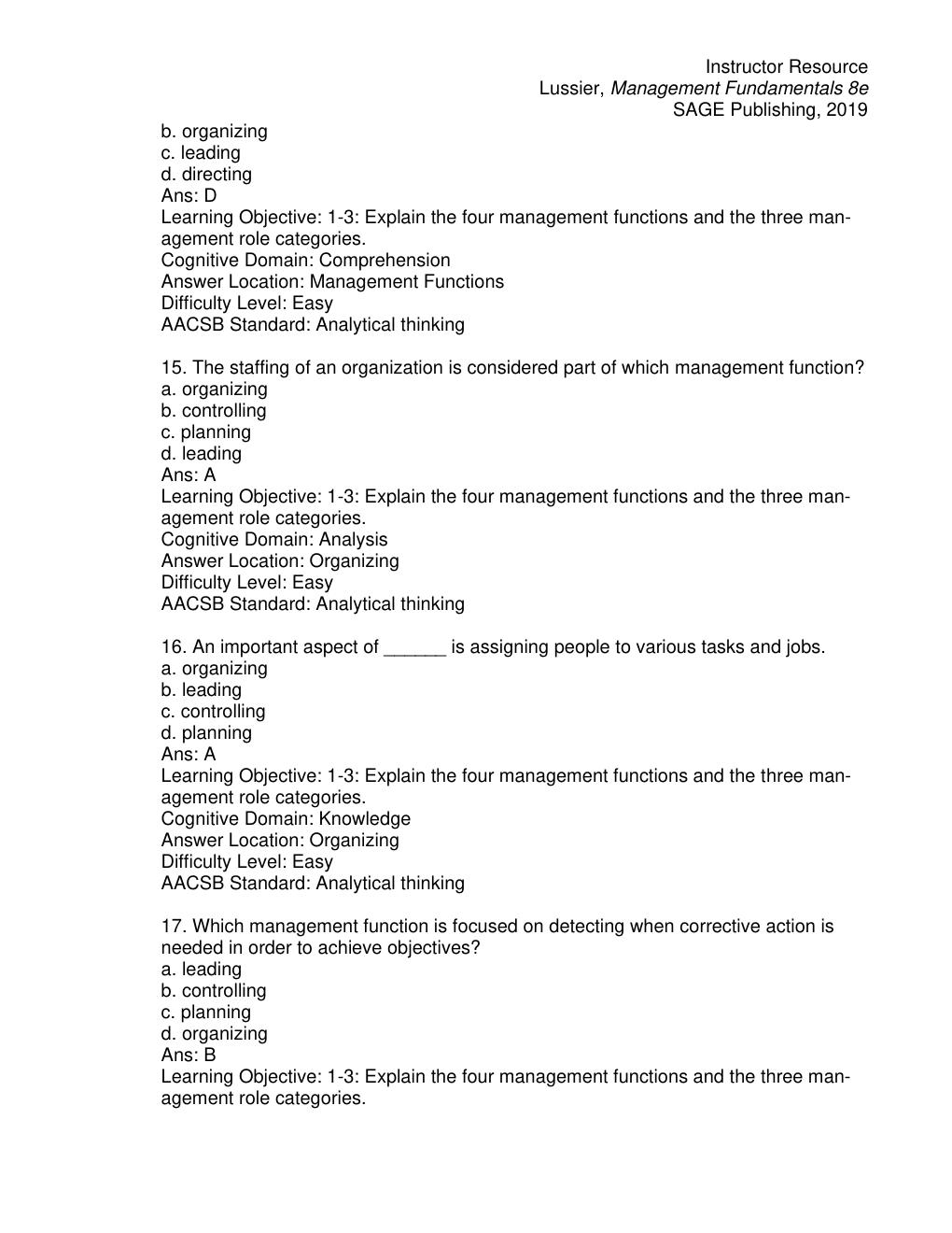 Preview page 6 of Test Bank for Management Fundamentals Concepts, Applications, Skill Development 8th Edition By Robert N. Lussier