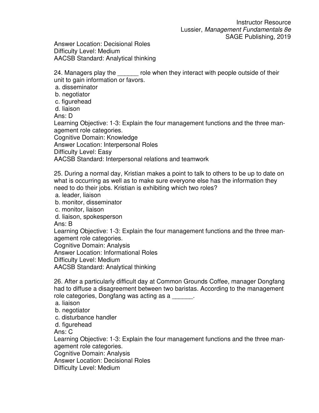 Preview page 9 of Test Bank for Management Fundamentals Concepts, Applications, Skill Development 8th Edition By Robert N. Lussier