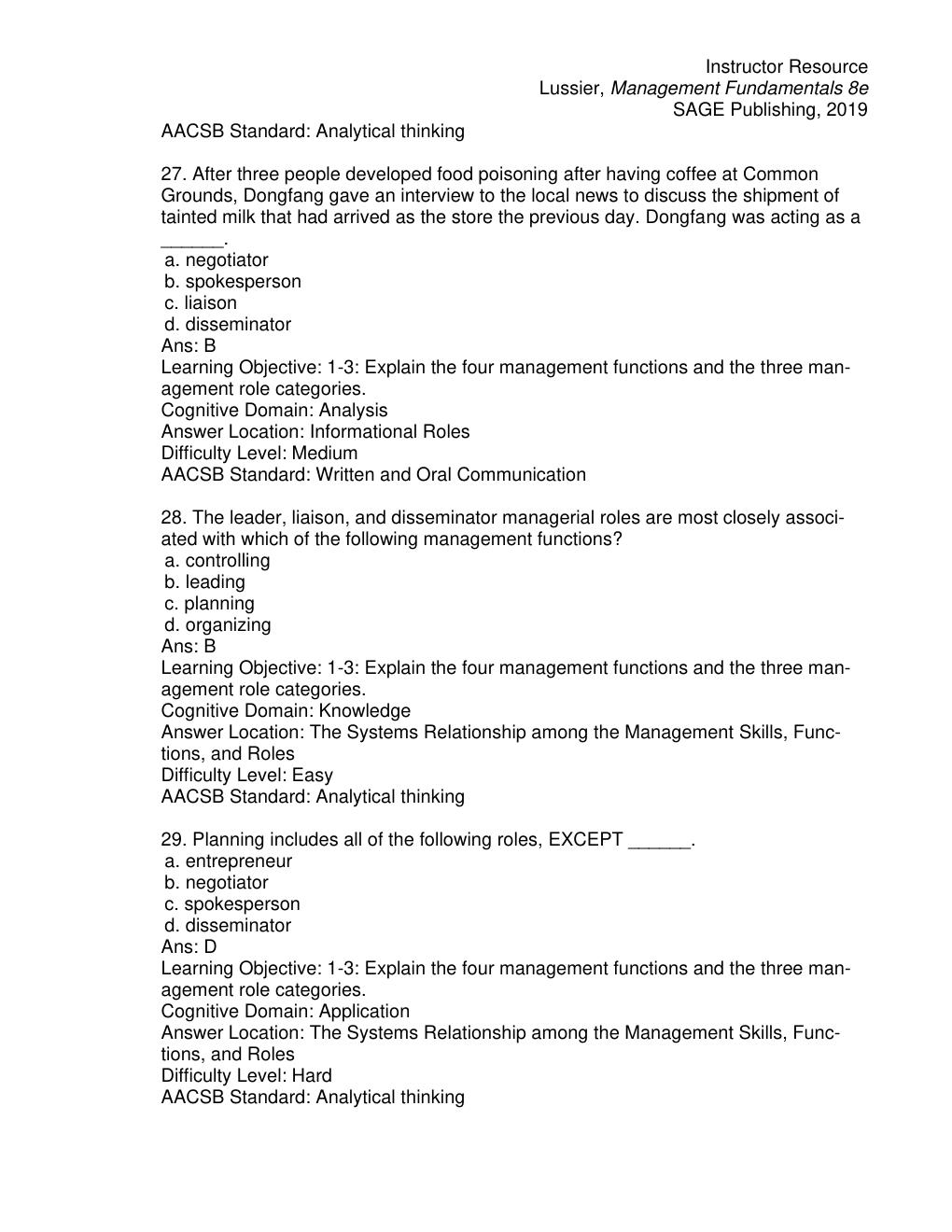 Preview page 10 of Test Bank for Management Fundamentals Concepts, Applications, Skill Development 8th Edition By Robert N. Lussier
