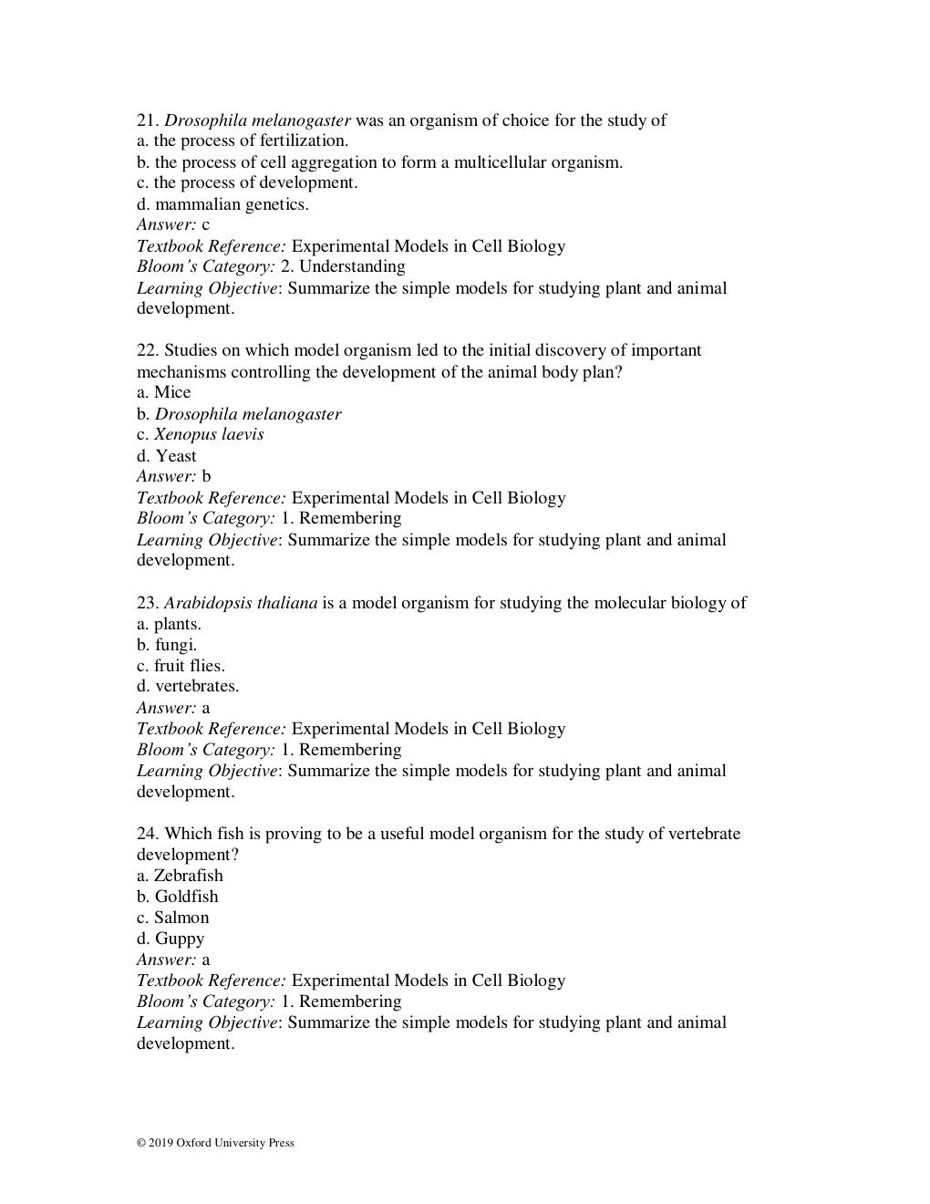 Preview page 7 of TEST BANK for The Cell: A Molecular Approach 8th Ed by Cooper Geoffrey. | All Chapters  1-19