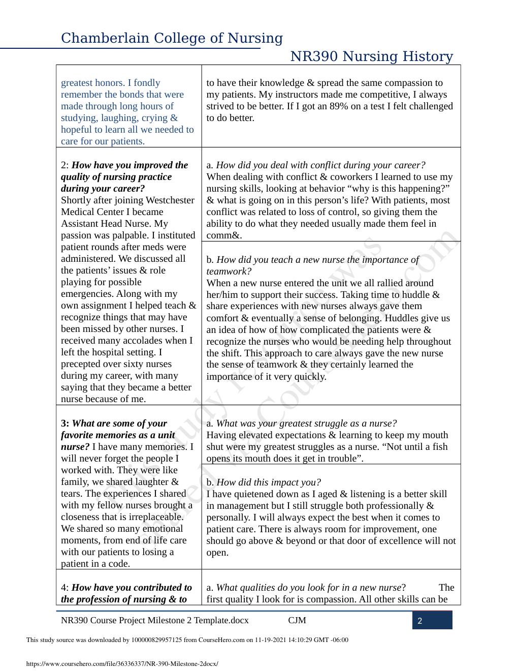 Preview page 2 of NR-390 Week 3 Course Project Assignment: Milestone 2