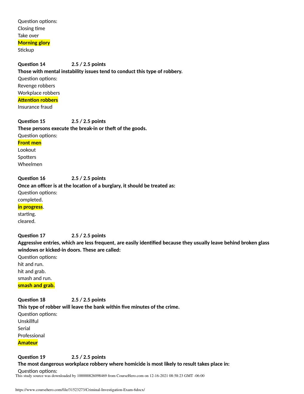 Preview page 3 of Criminal Investigation Exam 6 COMPLETE SOLUTIONS