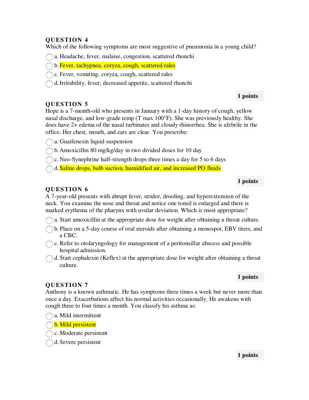 Preview page 2 of NURS 6541 WEEK 7 Quiz 2 Questions and Answers.