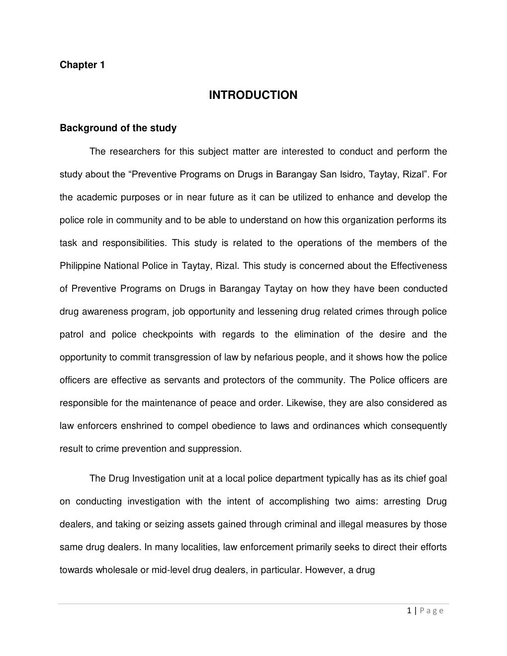 Preview page 2 of Preventive programs on drugs thesis