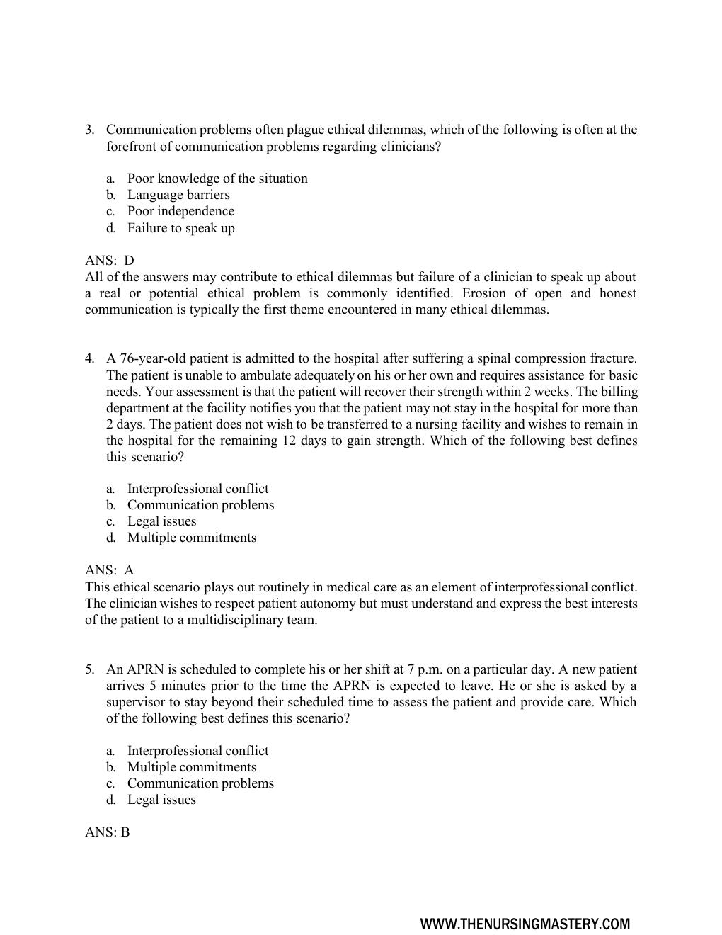 Preview page 7 of Test Bank for Advanced Practice Nursing : Essentials for Role Development 4th Edition by Joel