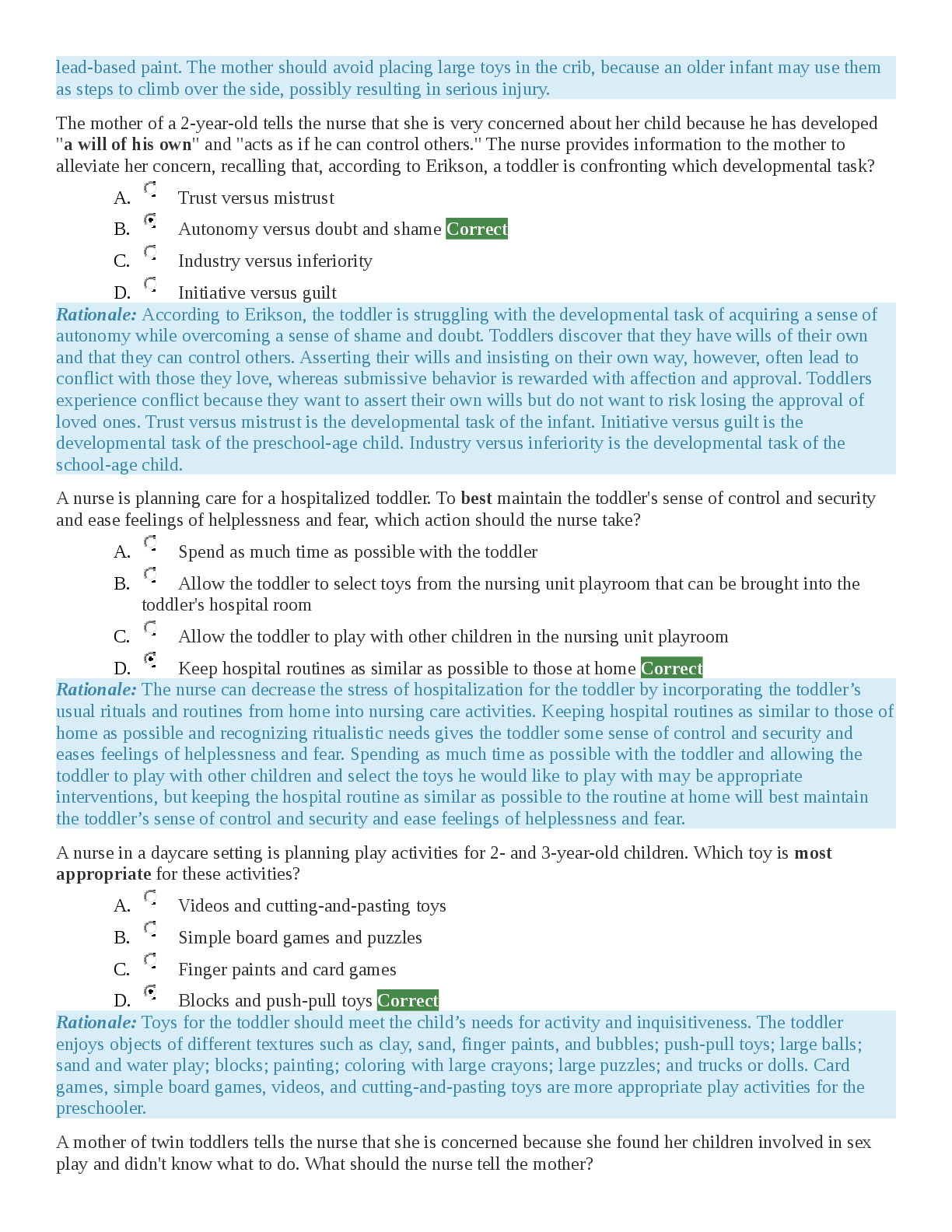 Preview page 2 of Exit RN Exit HESI Prep Distinction Level Assignment 125 Q&A