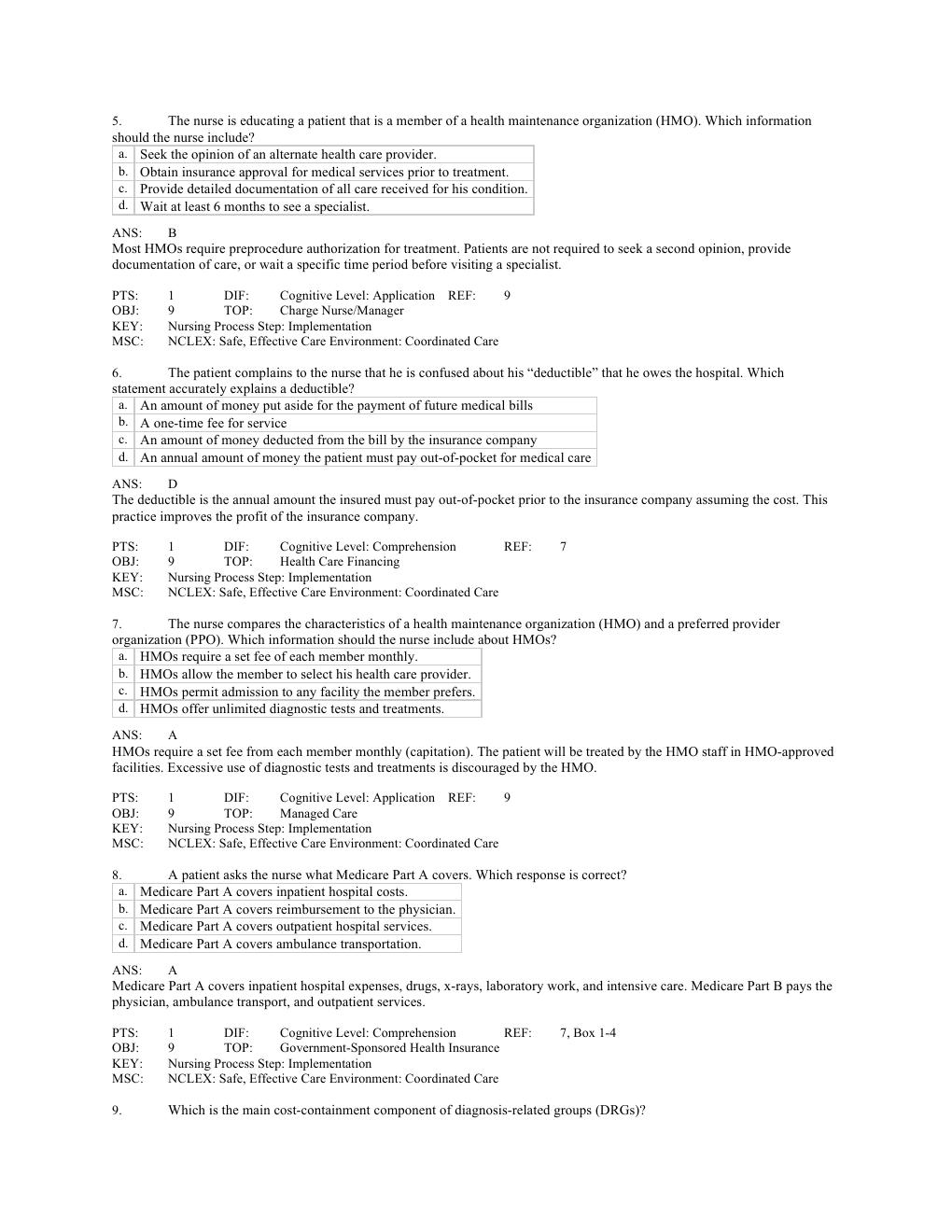 Preview page 2 of Dewitt’s Medical Surgical Nursing Concepts and Practice 3rd Edition Stromberg Test Bank