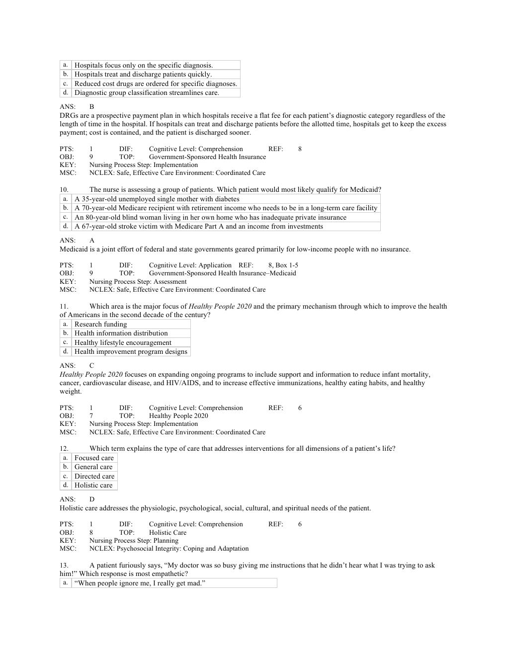 Preview page 3 of Dewitt’s Medical Surgical Nursing Concepts and Practice 3rd Edition Stromberg Test Bank