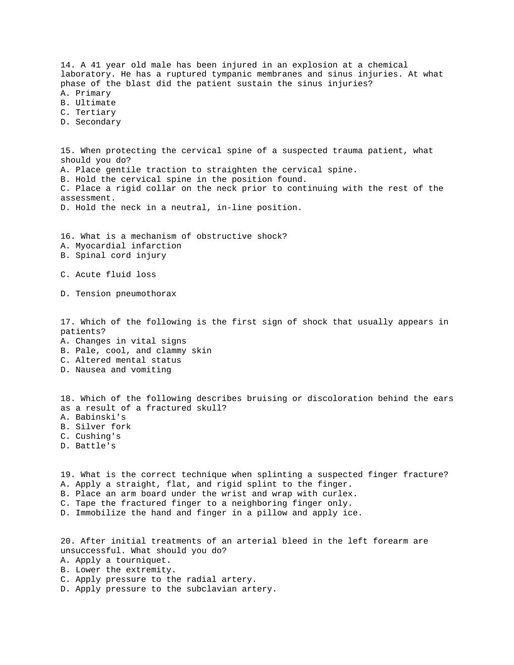Preview page 3 of FISDAP Trauma Questions And Answers