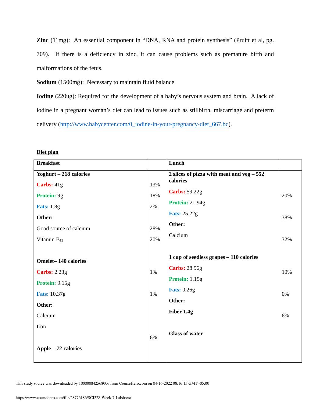 Preview page 3 of SCI 228 WEEK 7 ILAB PRENATAL LIFECYCLE AND NUTRATION 2022
