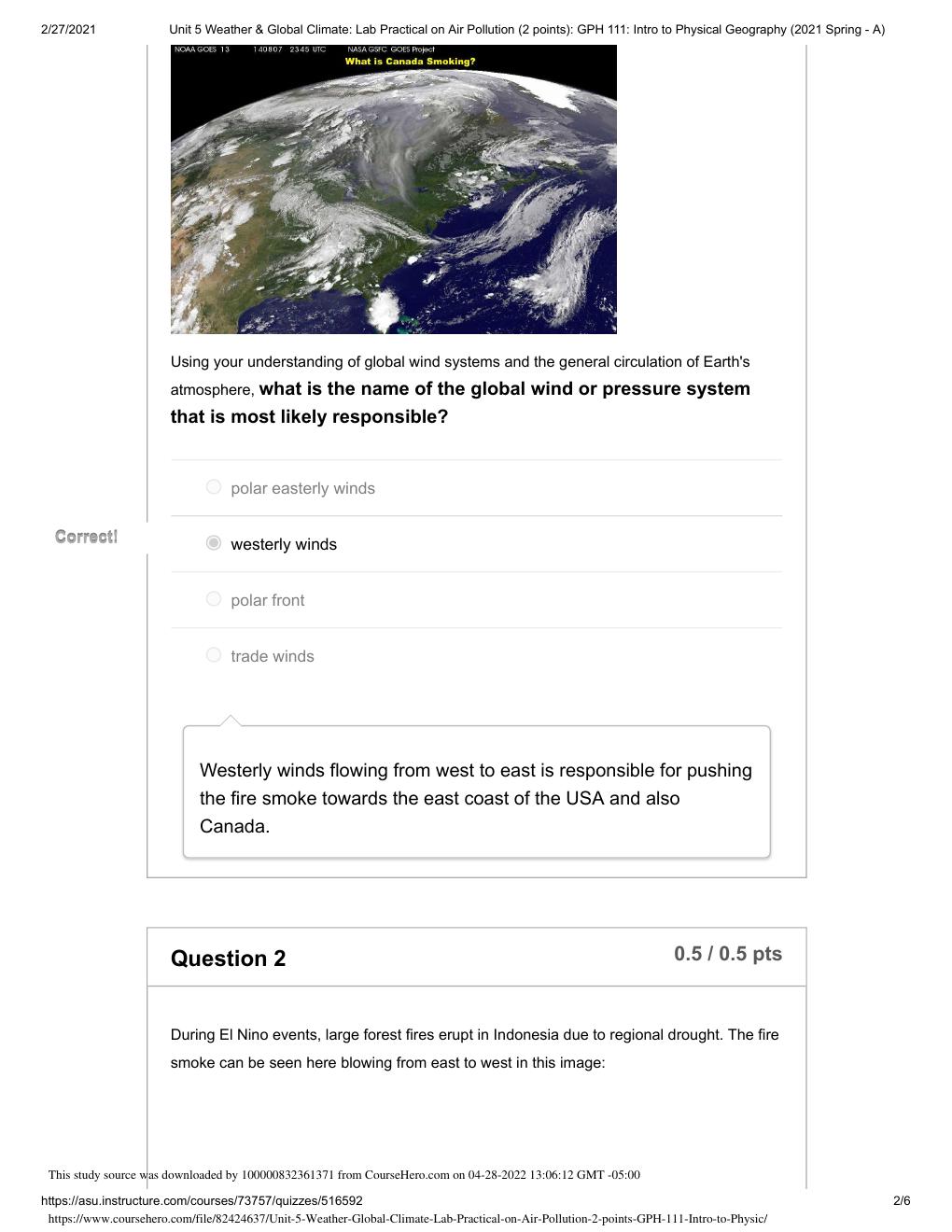 Preview page 2 of Unit 5 Weather & Global Climate: Lab Practical on Air Pollution (2 points): GPH 111: Intro to Physical Geography (2021 S