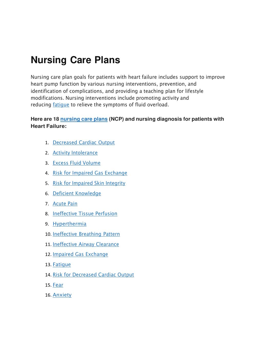 Preview page 3 of Congestive Heart Failure Nursing Care Plans