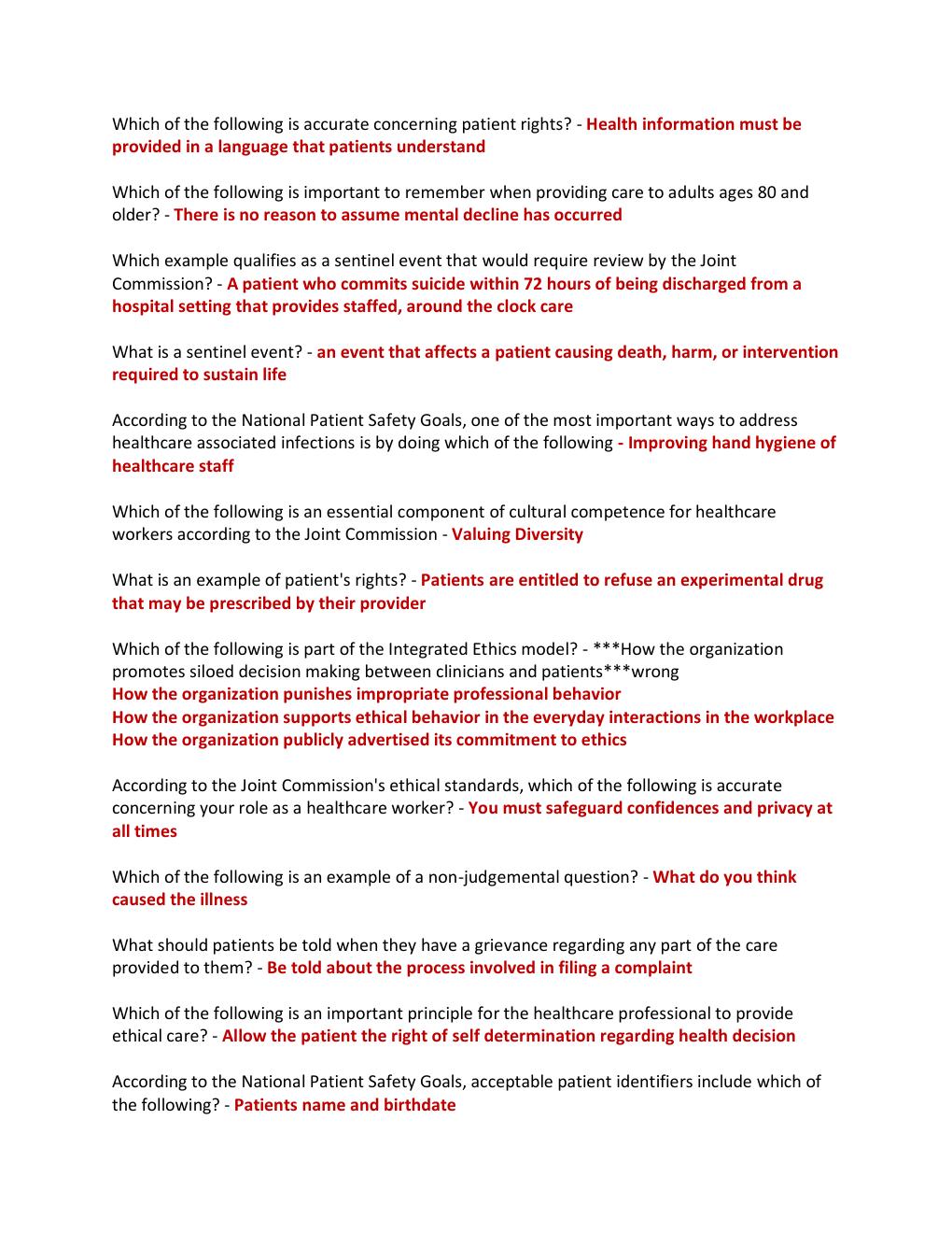 Preview page 2 of Prophecy Assessments - Core Mandatory Part 2