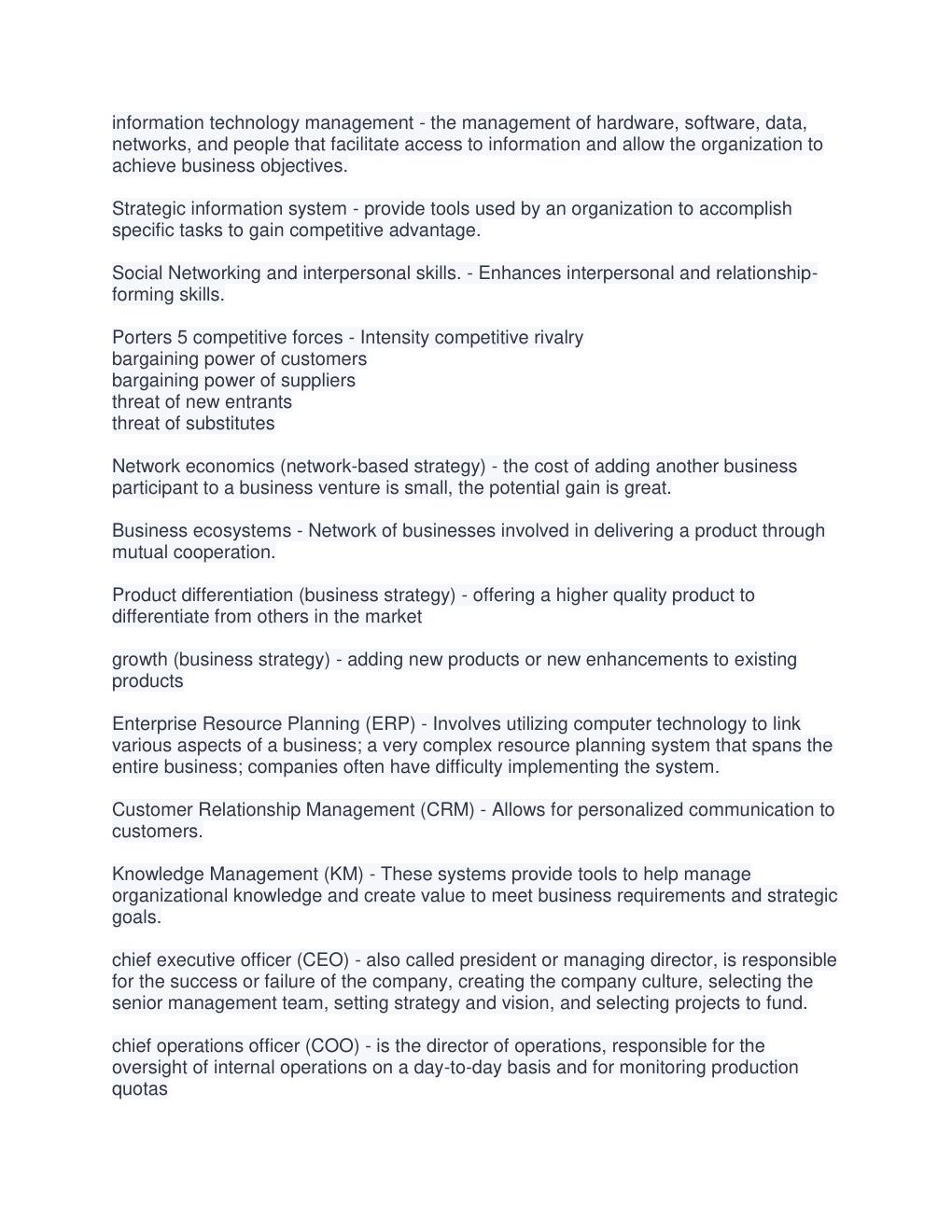 Preview page 2 of C724 (Information Systems Management) - WGU QUESTIONS AND ANSWERS( COMPLETE SOLUTION RATED A)
