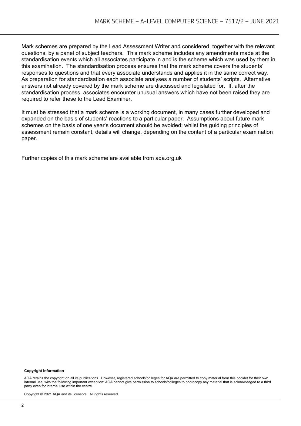 Preview page 2 of A-Level - Computer Science - 7517/2 - Paper 2 - Final