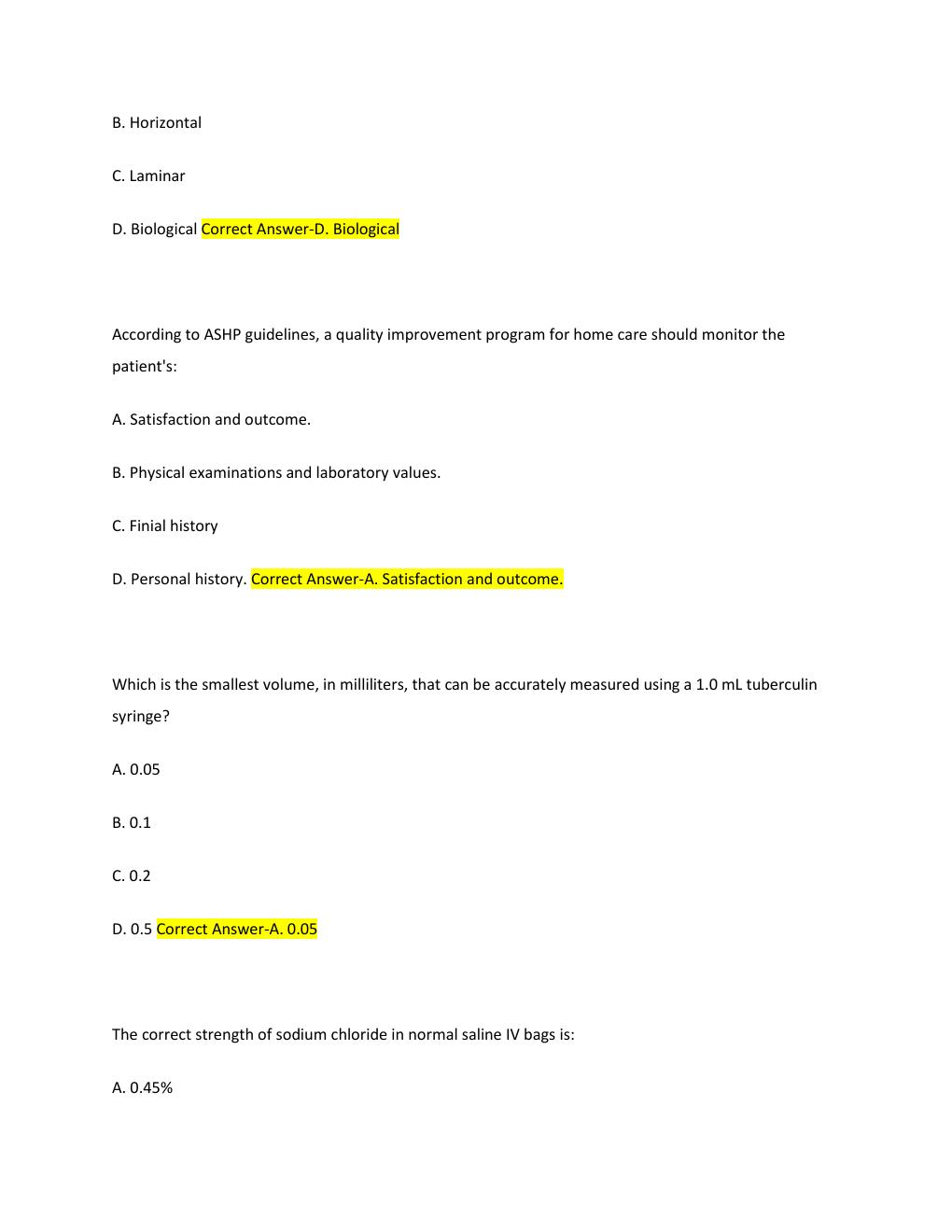Preview page 2 of PTCB Practice Exam Multiple Choice Flashcards Latest Updated and Already Passed