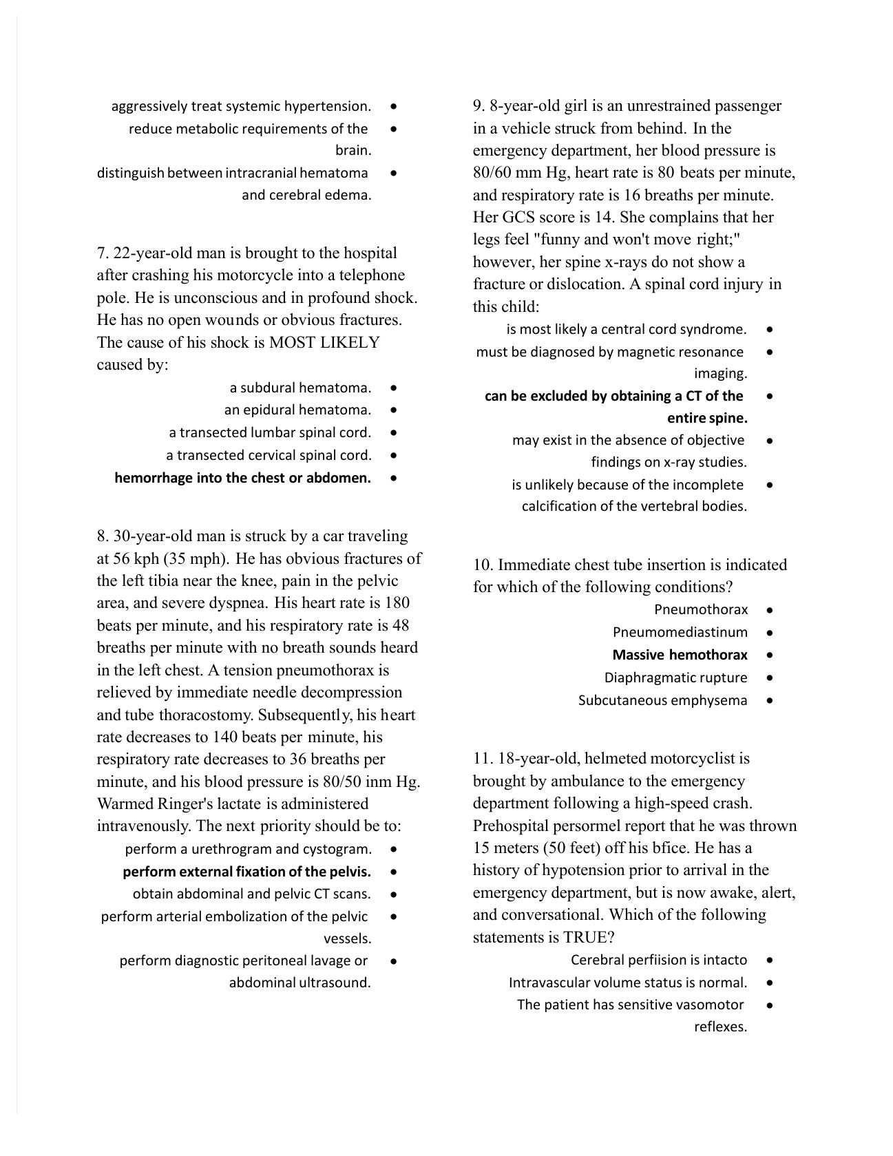 Preview page 2 of 4 ATLS Post Tests. Includes MCQ and Q&A. 2022. More than 150 Questions Answered.