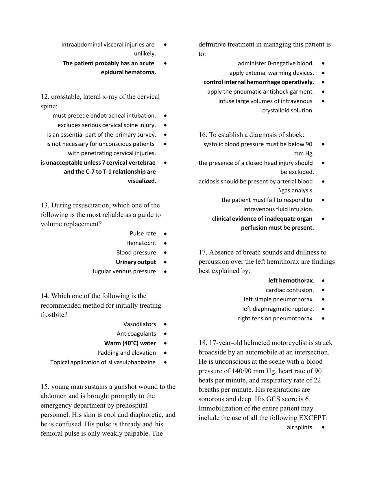 Preview page 3 of 4 ATLS Post Tests. Includes MCQ and Q&A. 2022. More than 150 Questions Answered.