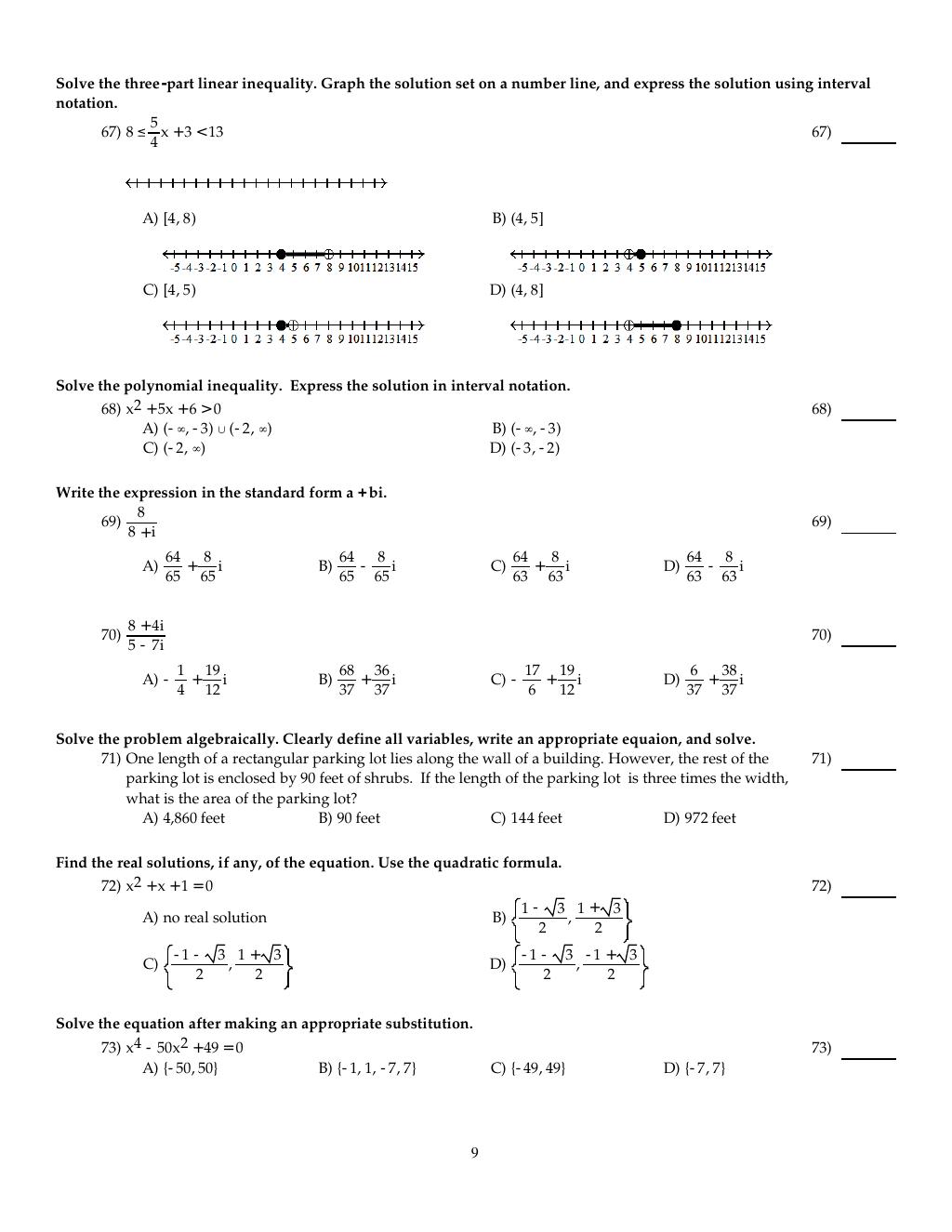 Preview page 10 of TEST BANK for Algebra & Trigonometry, 4th edition by Kirk Trigsted