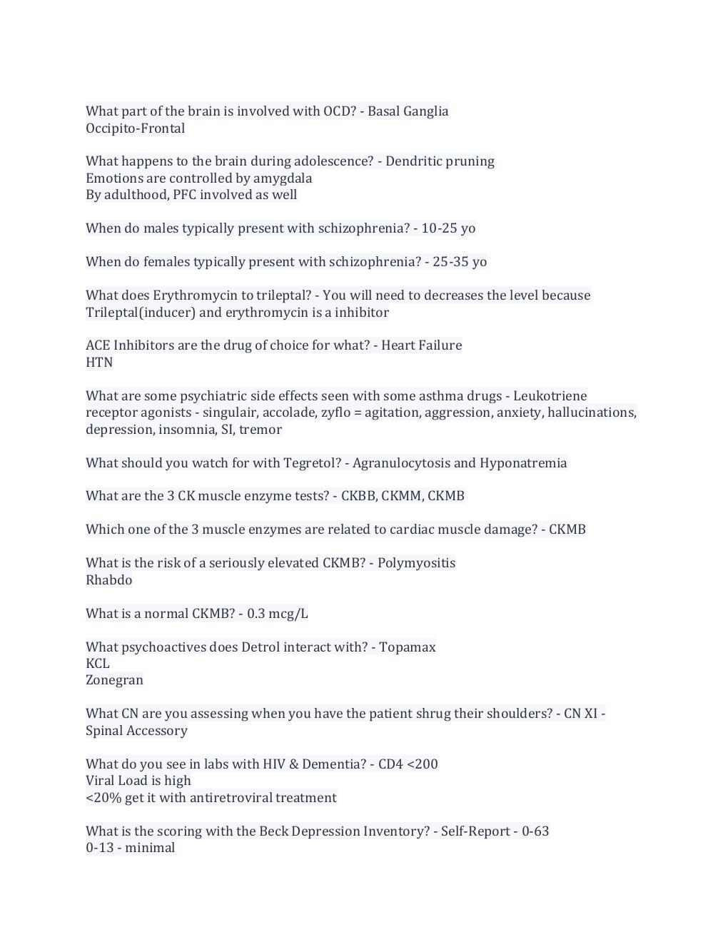 Preview page 2 of PMHNP Exam Reported Questions - And Answers Latest 2022( Complete Solution Rated A)