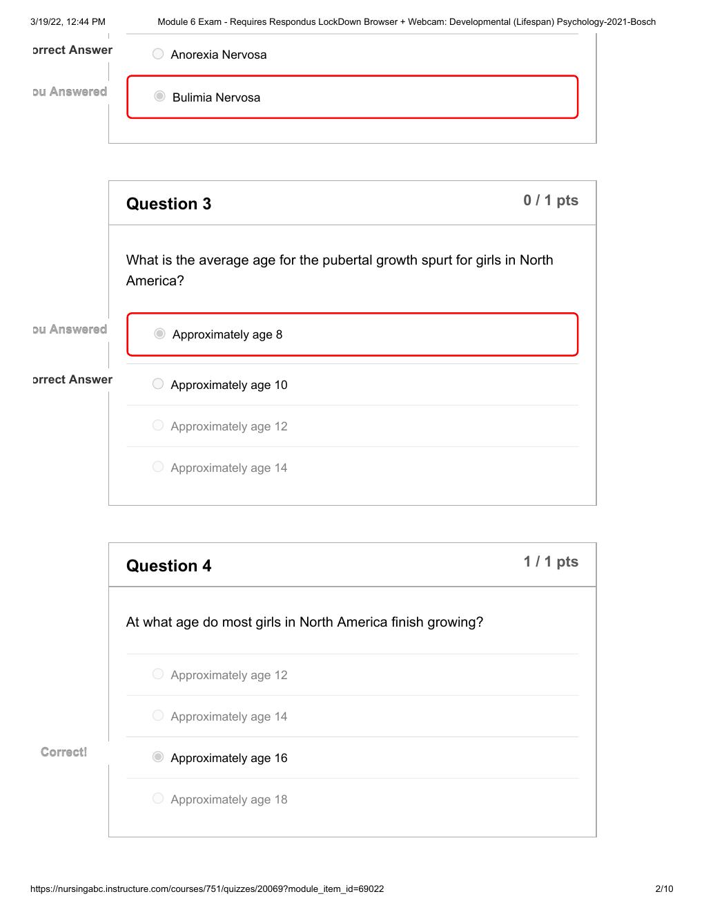 Preview page 2 of Portage Learning - PSYC 140 Module 6 Exam - Requires Respondus LockDownBrowser + Webcam