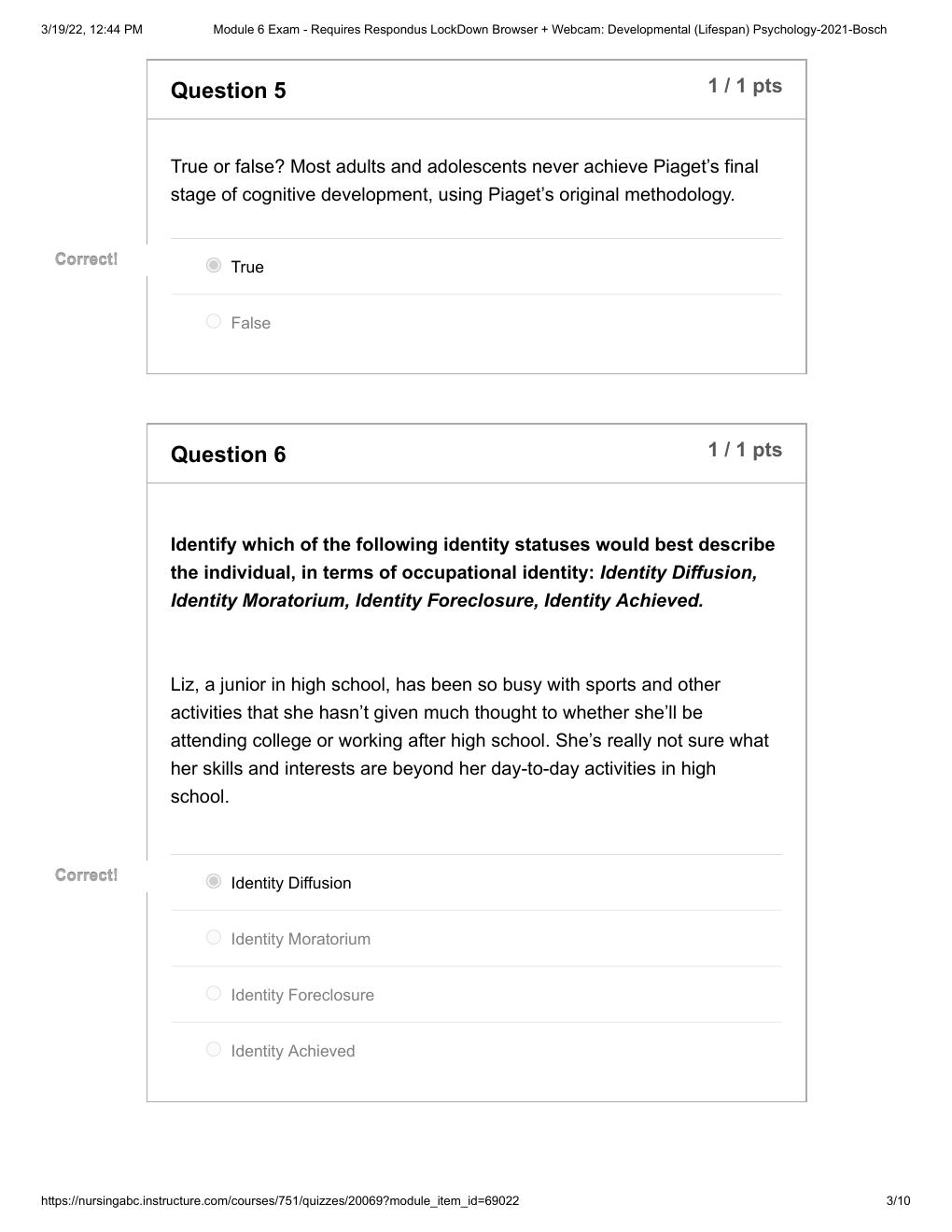 Preview page 3 of Portage Learning - PSYC 140 Module 6 Exam - Requires Respondus LockDownBrowser + Webcam